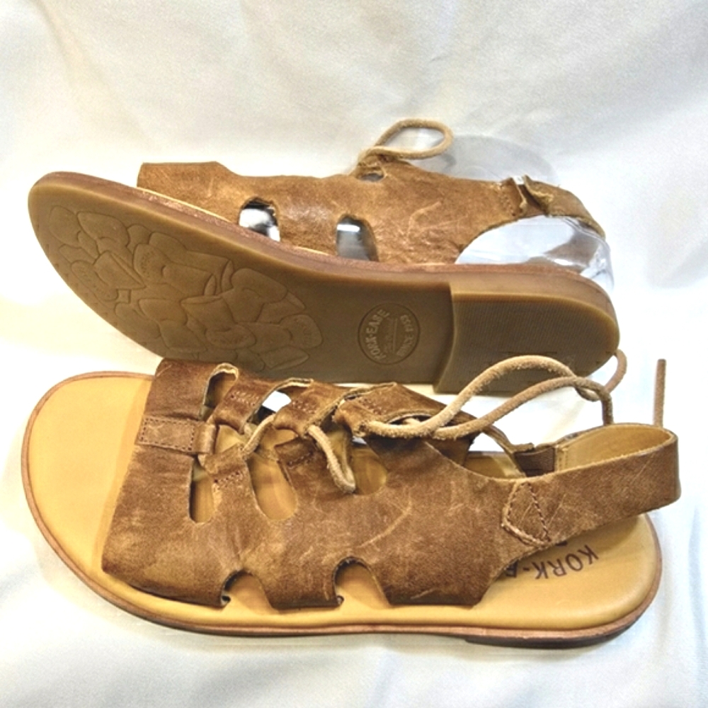 Kork-Ease Ghille distressed Leather baho Gladiator sandals festival lace-up 8